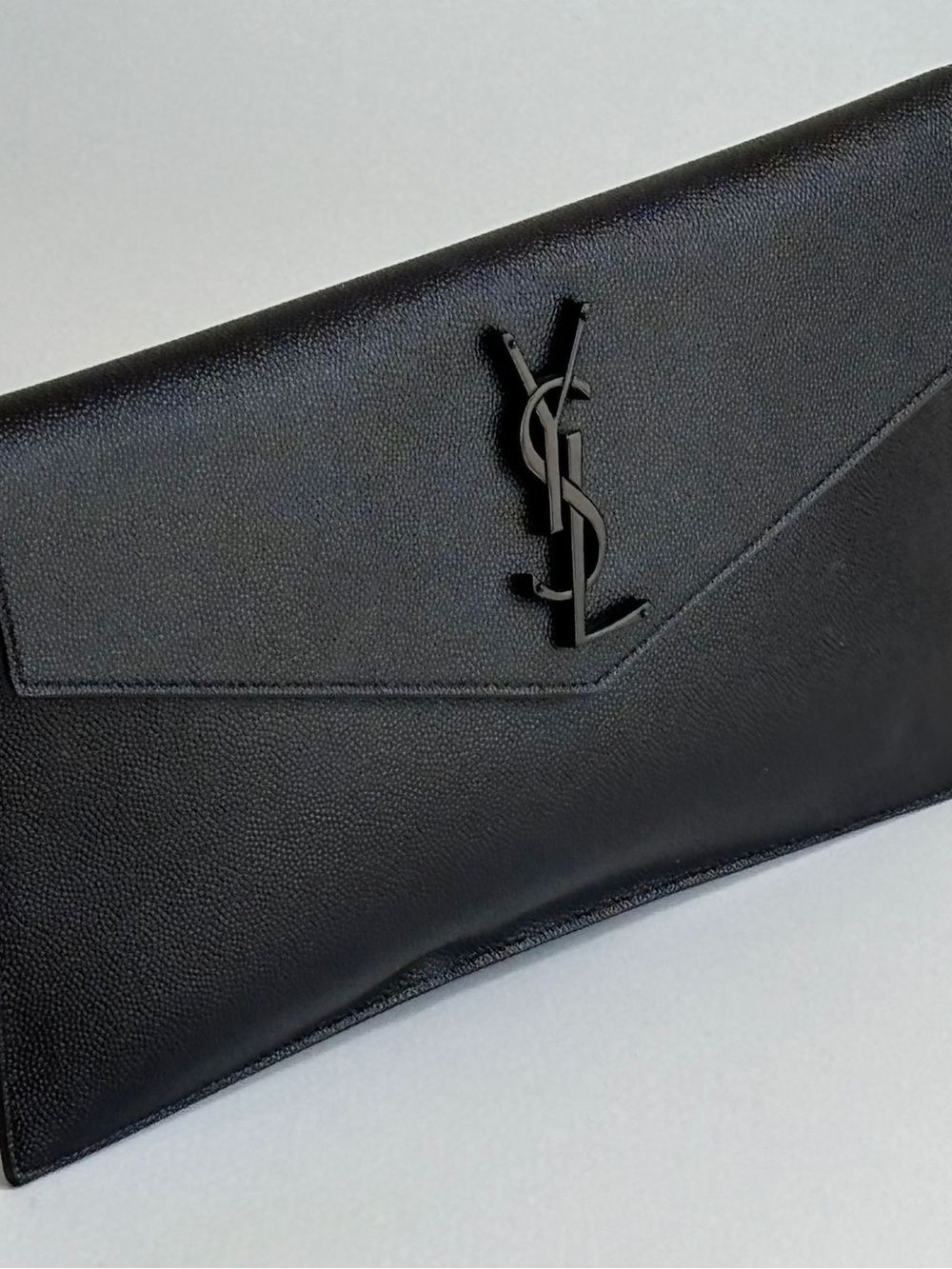 Saint Laurent Black Envelope Clutch with YSL Logo